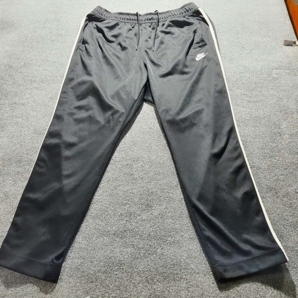 Nike Track Pants Size XXL Black White Stripe Athletic Joggers